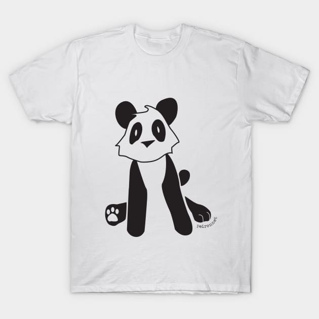 Minimalist Panda T-Shirt by CloudWalkerDesigns